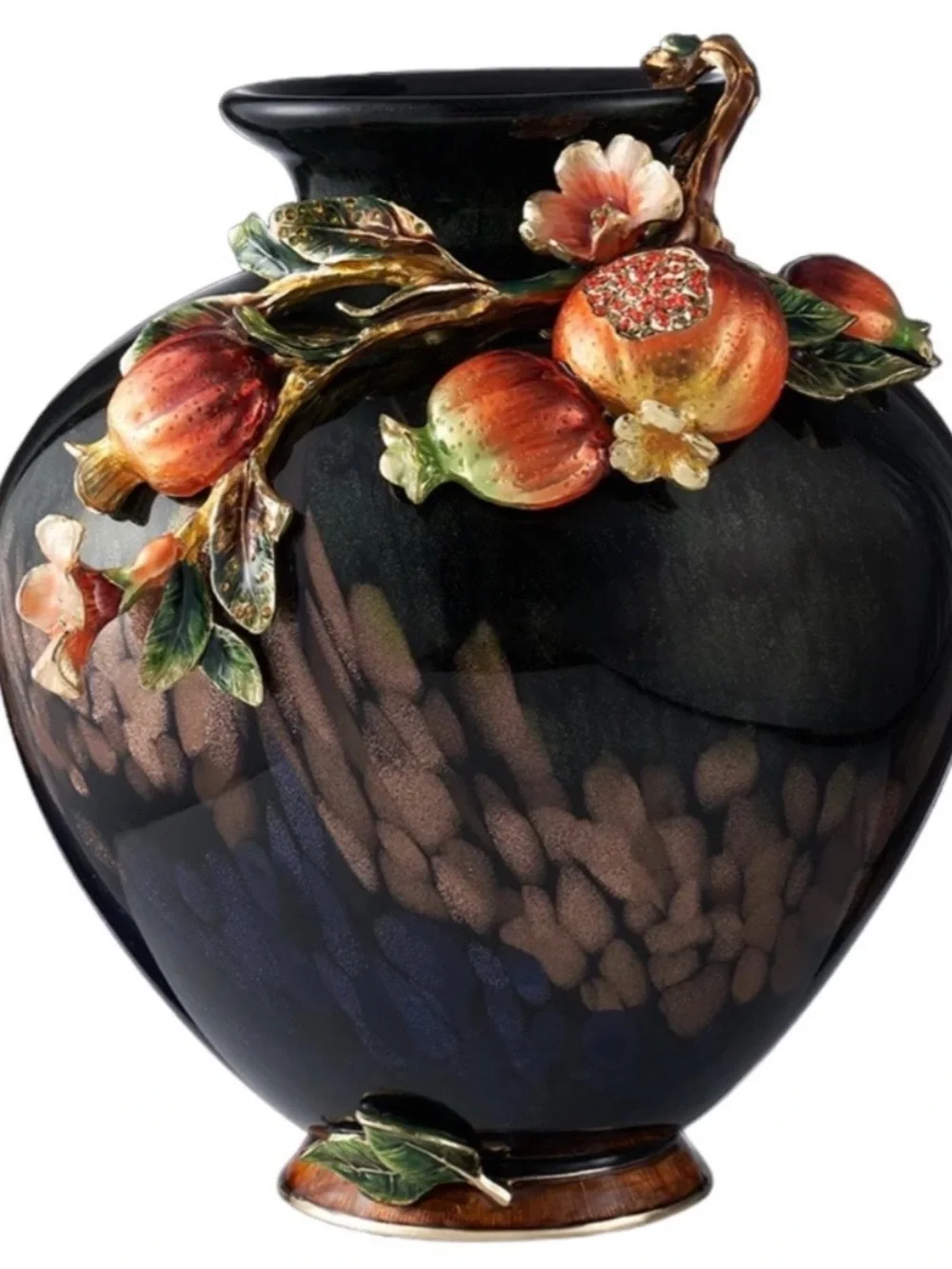 FABUORNA Luxury Vase Decorative Hand-Painted Pomegranate Accents